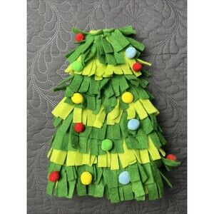 Food Network Felt Christmas Tree Themed Wine Bottle Cover Holiday Dinner Decor